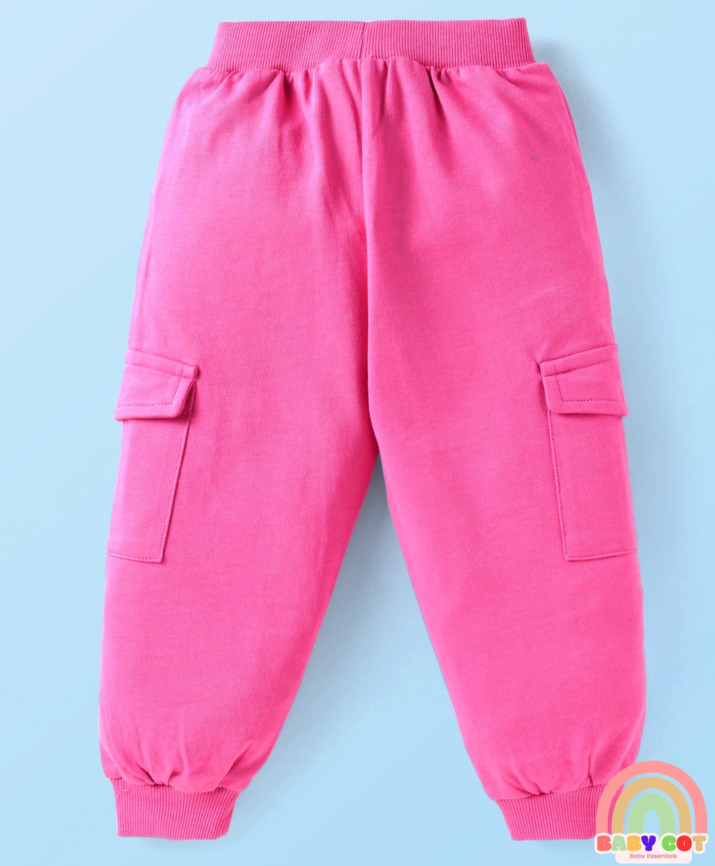 Terry Knit Full Sleeves Hooded Sweatjacket & Lounge Pant Set With T-Shirt & Animal Patch - Dark Pink & White