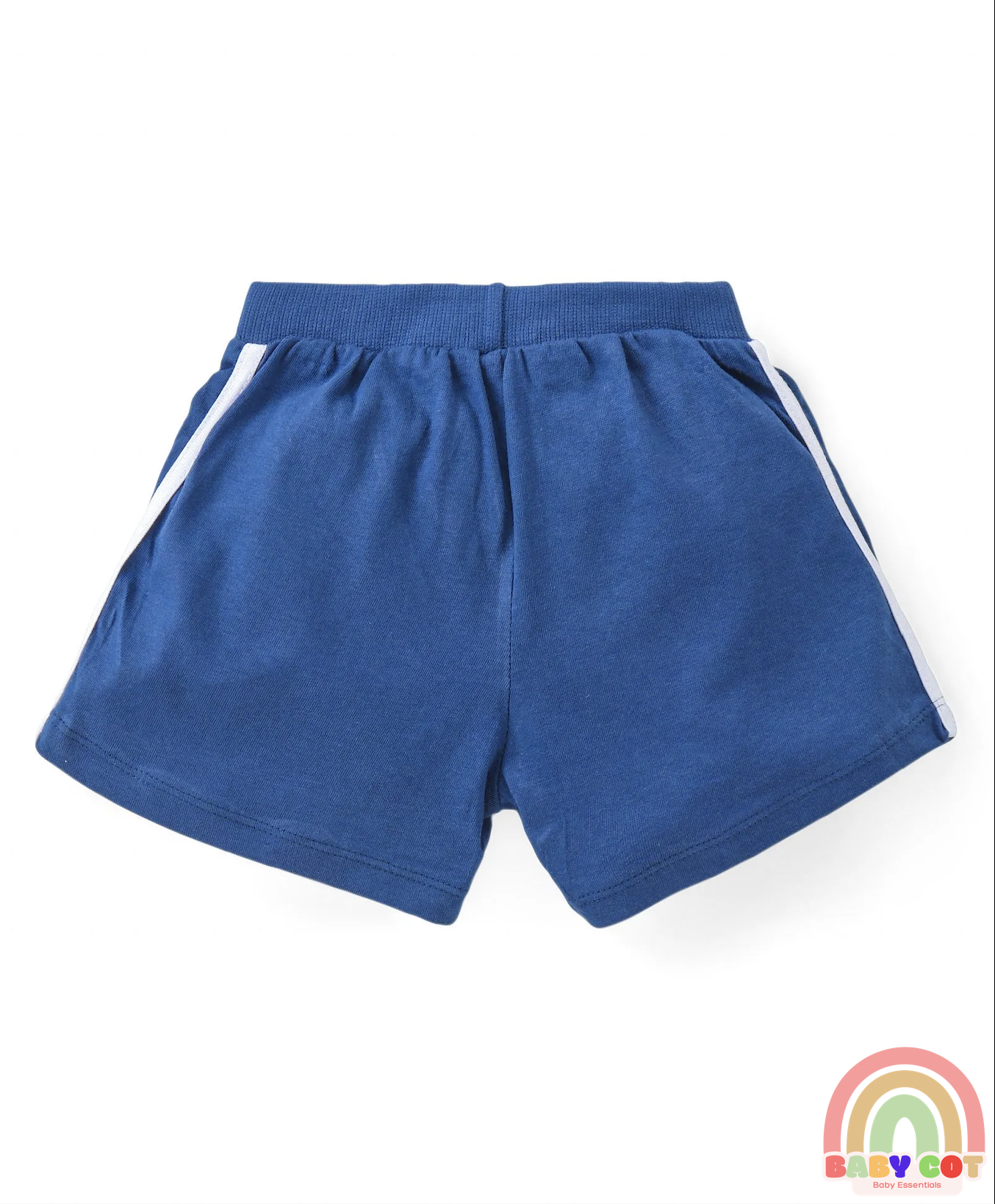 Cotton Knit Shorts with Number & Text Print Pack of 3 - Blue Red & Yellow
