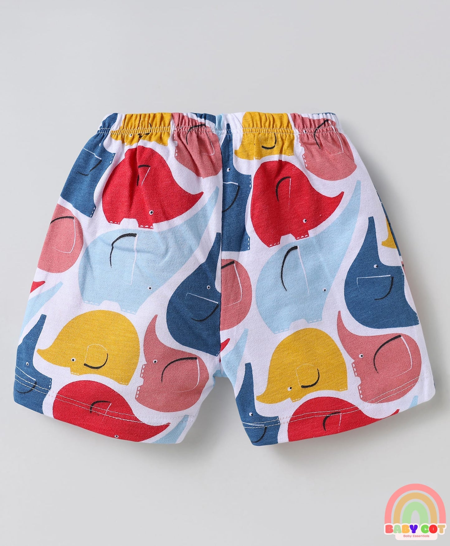 Single Jersey Knit Above Knee Length Shorts With Animal Print & Stripes Pack Of 5 - Multicolour