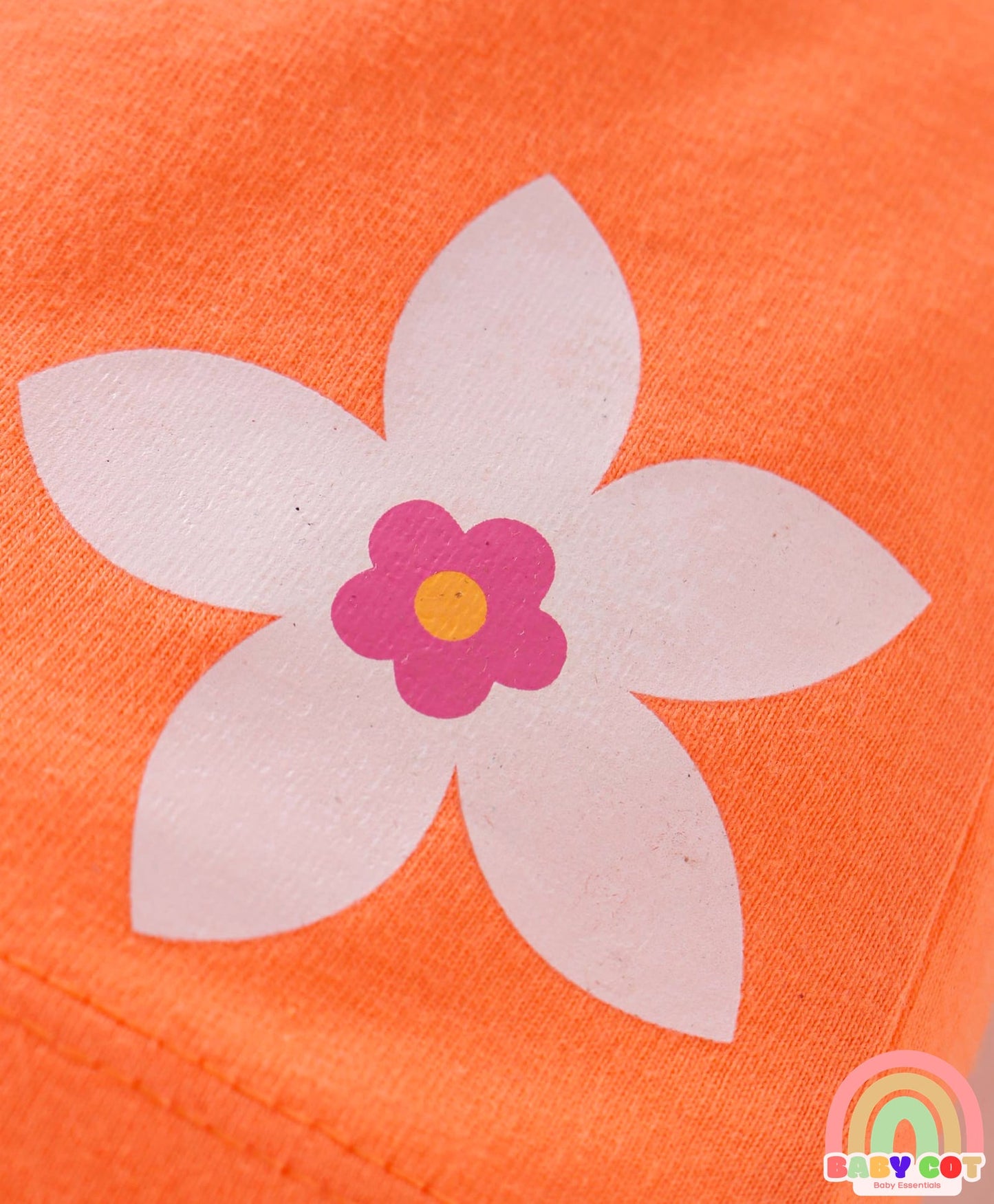 Cotton Knit Mid Thigh Shorts With Polka Dots & Birds Print with Bow Applique Pack of 3 - Blue Pink & Orange