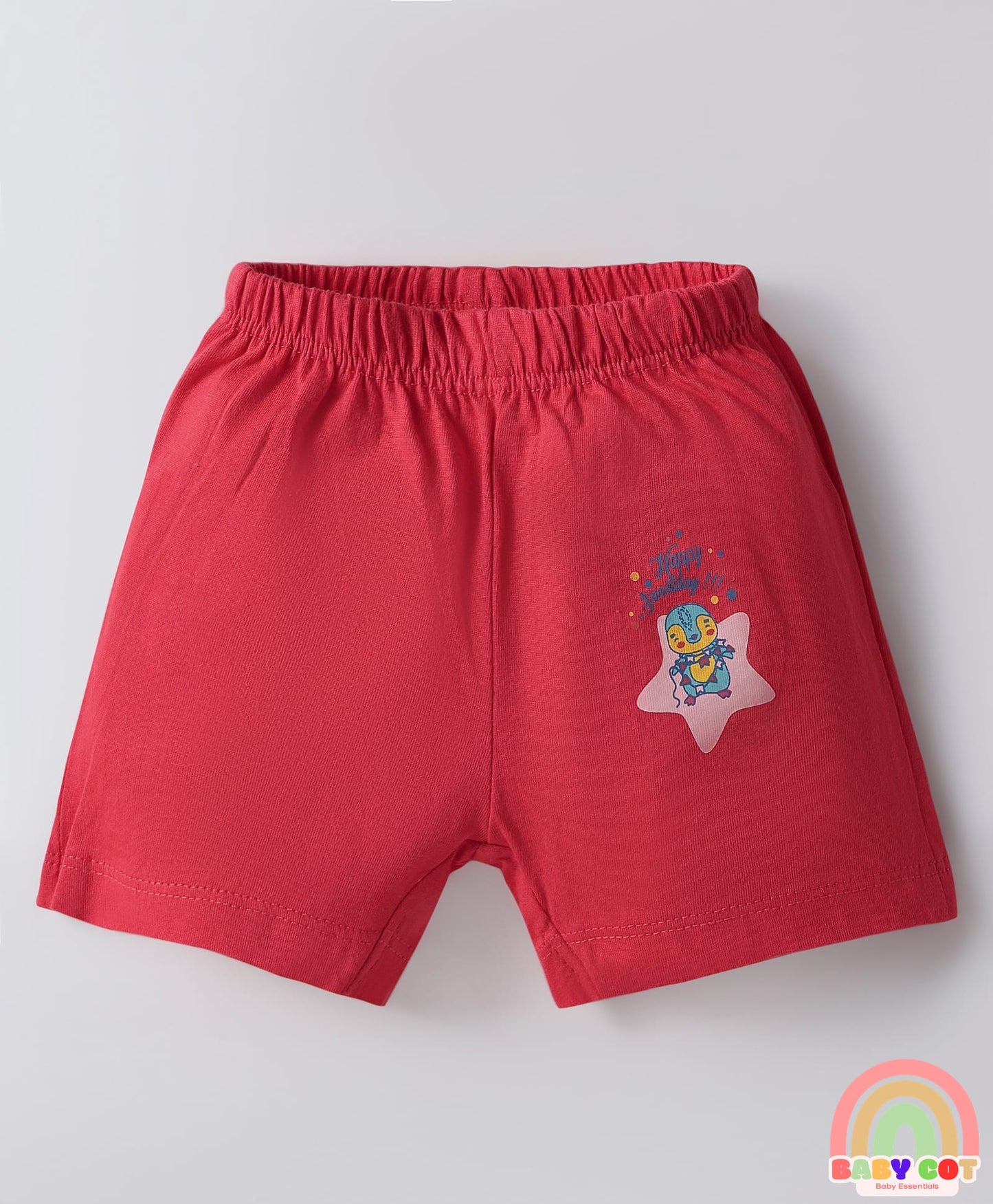 Single Jersey Knit Above Knee Length Shorts With Sea Life & Heart Print Pack Of 5 - Multicolour