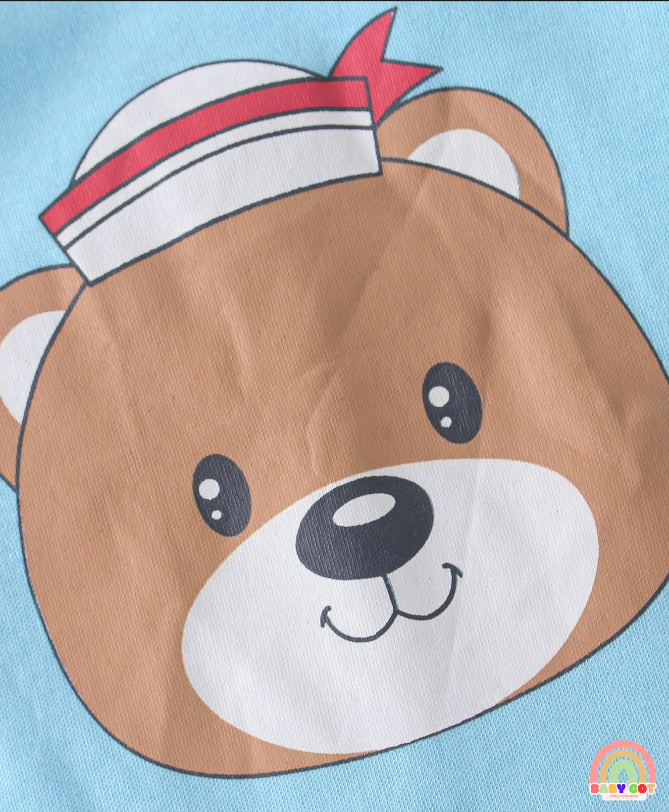 100% Cotton Knit Half Sleeves Striped & Bear Printed Onesies Pack of 3 - Multicolour