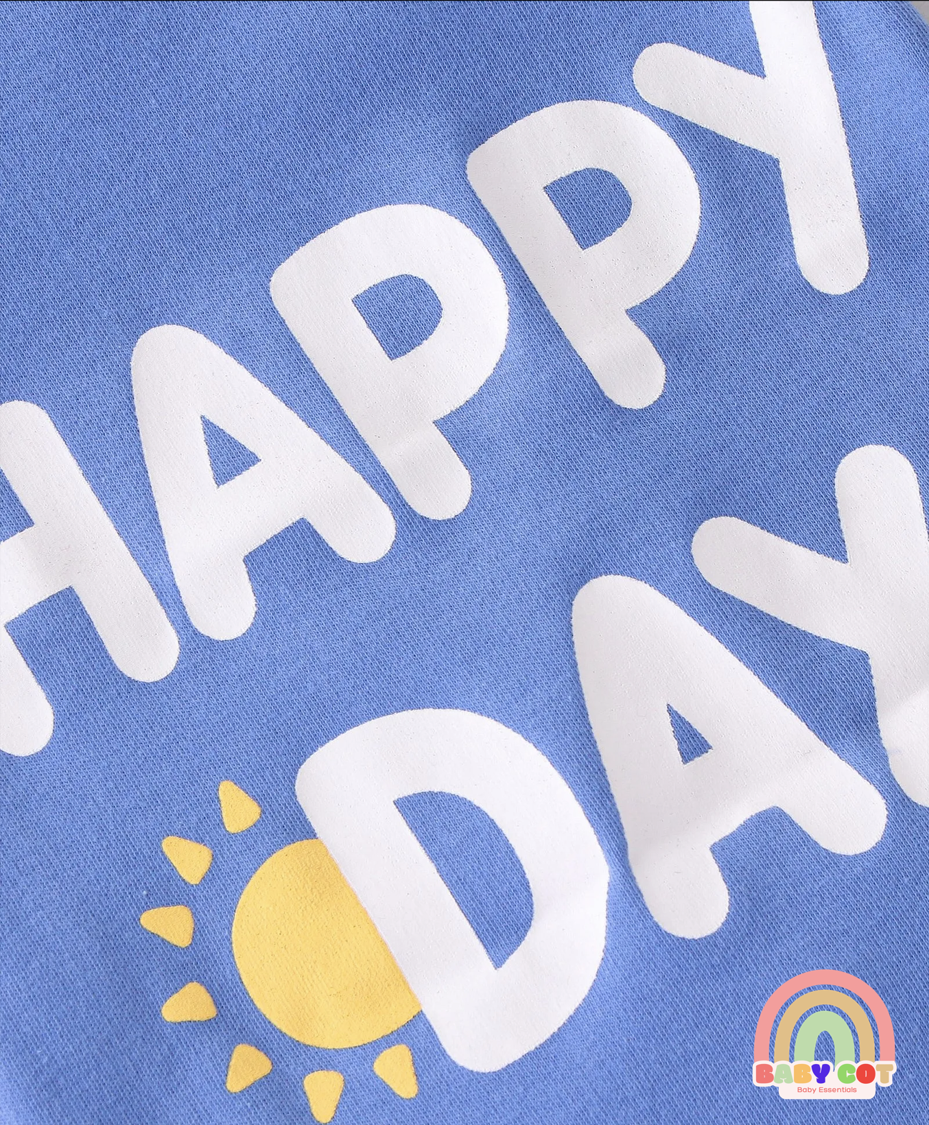 100% Cotton Half Sleeves Onesies With Text Print Pack of 3 - Green Yellow & Blue