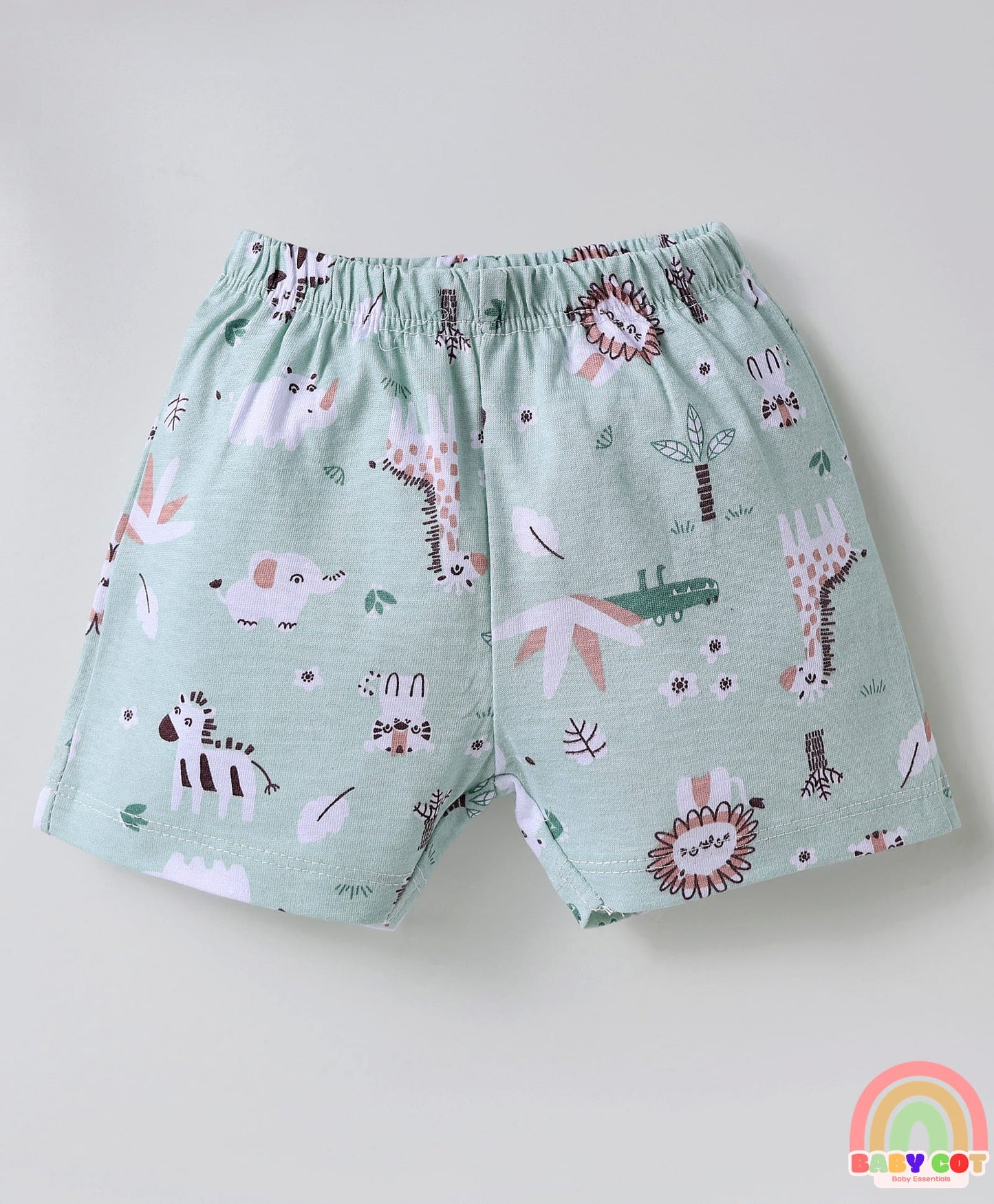 Single Jersey Knit Above Knee Length Shorts With Animal & Heart Print Pack Of 5 - Multicolour