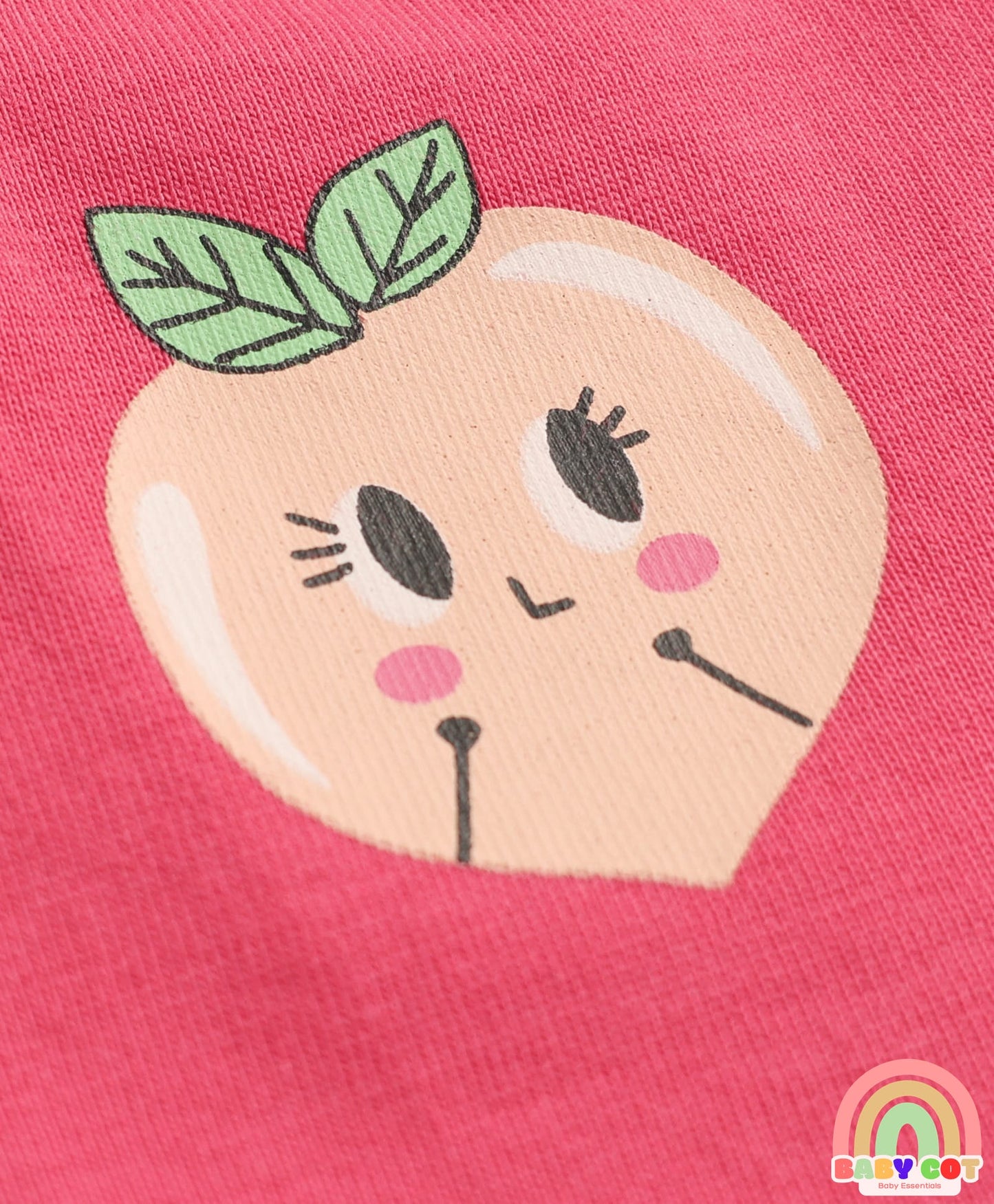 Knee Length Shorts With Checks Strawberry Print & Bow Applique Pack Of 3 - Pink White & Peach