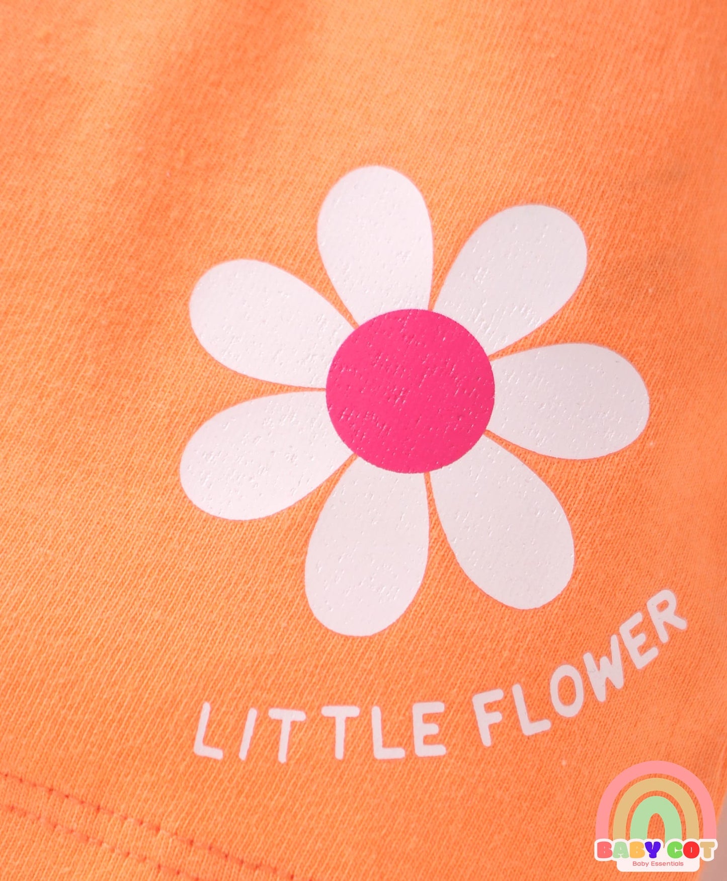 Cotton Knit Mid Thigh Polka Dots & Floral Printed Shorts with Bow Applique Pack of 3 - Navy Blue Pink & Orange