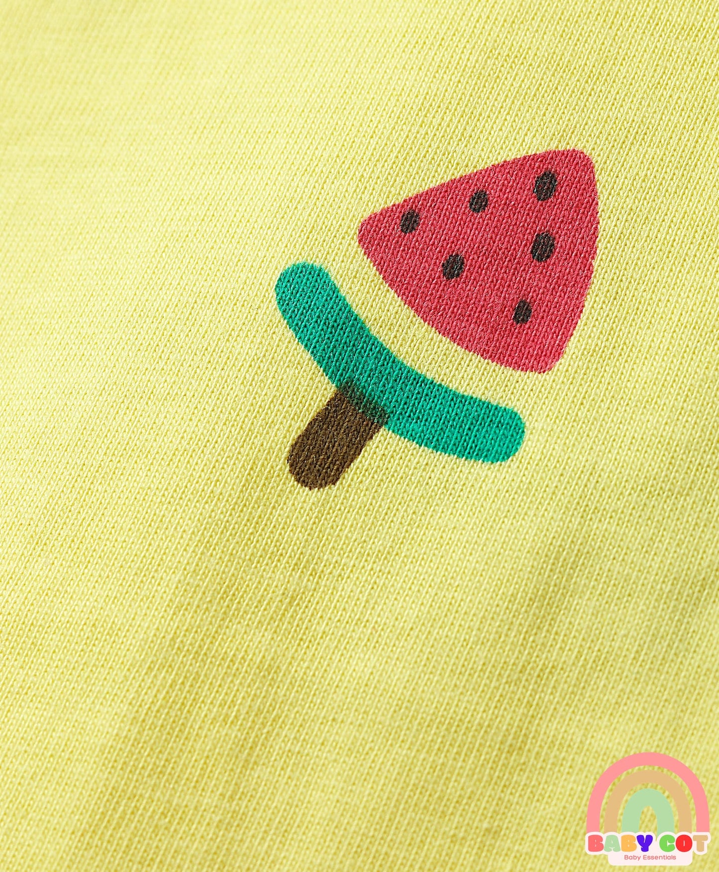 Cotton Knit Half Sleeves T-Shirts With Tropical Print Pack Of 3 -Yellow & Pink