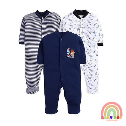 100% Cotton Rompers Sleepsuits Jumpsuit Night Suits for Infants Newborn Baby Boys & Girls