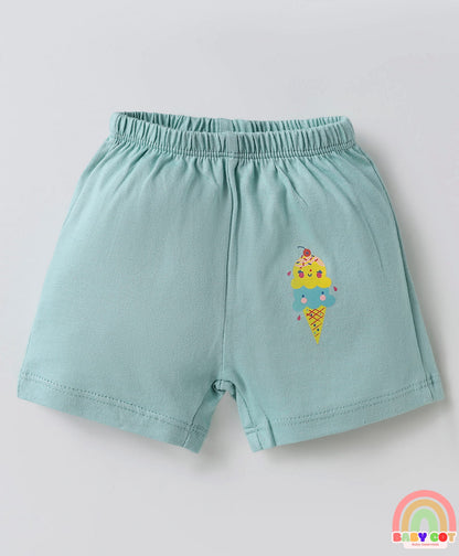 Single Jersey Knit Above Knee Length Shorts With Animal & Heart Print Pack Of 5 - Multicolour