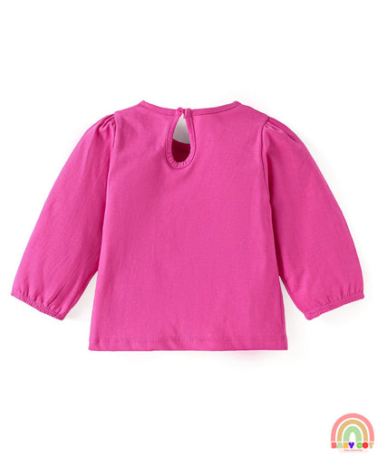 Cotton Knit Full Sleeves T-Shirts with Floral Hearts & Text Print Pack of 5 - Multicolor