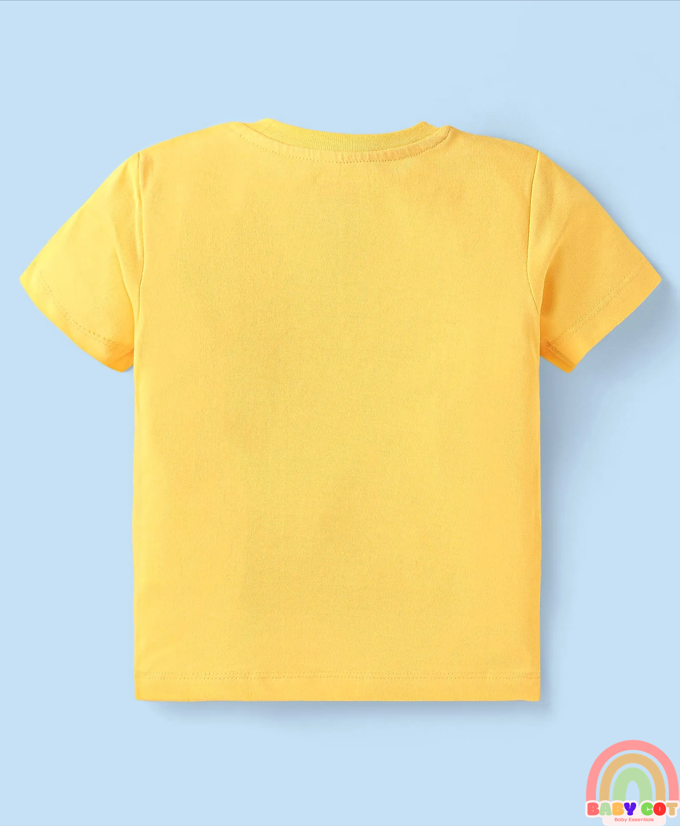 Cotton Knit Half Sleeves T-Shirts with Stripes & Star Print Pack of 5 - Blue Red & Yellow