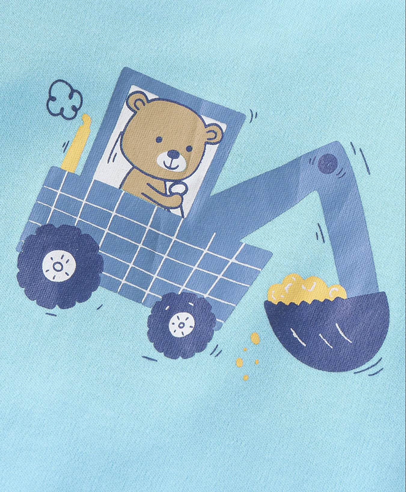 100% Cotton Knit Half Sleeves Onesies Bear Print Pack of 5 - Multicolour