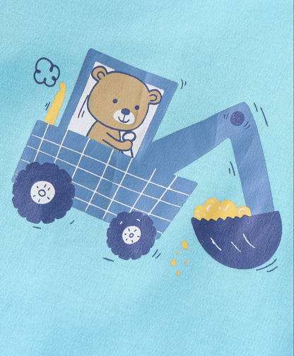 100% Cotton Knit Half Sleeves Onesies Bear Print Pack of 5 - Multicolour