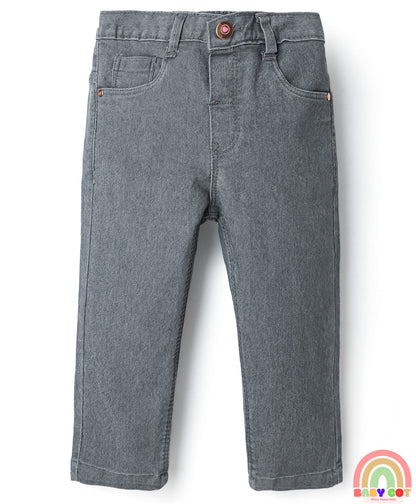 Denim Full Length Washed Jeans With Stretch - Grey