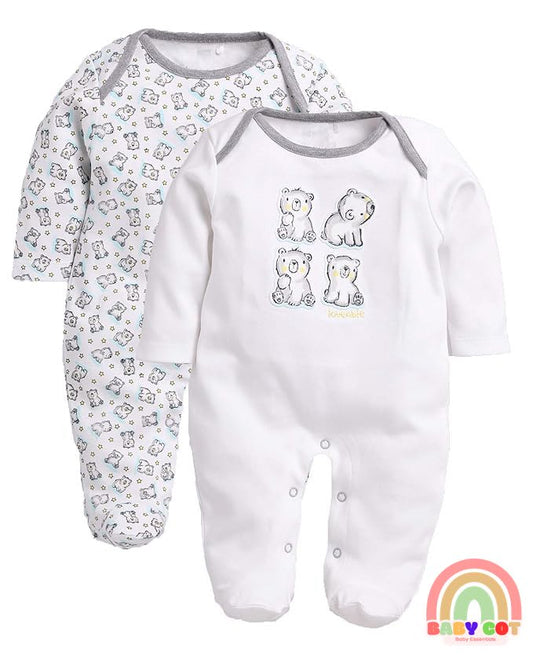White Mellange 100% Pure Cotton Romper for Boys/Girls UNISEX