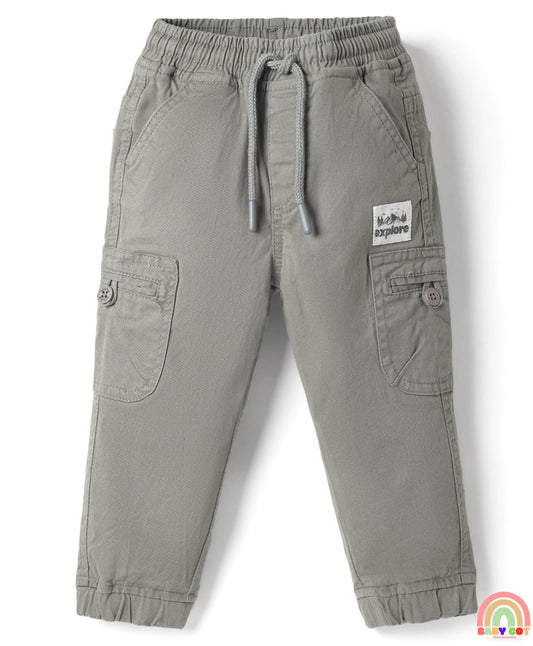 Twill Woven Full Length Solid Trouser With Stretch - Grey