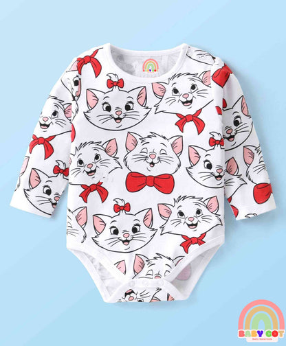 Interlock Knit Full Sleeve Onesies with Aristocats - Marie Graphics Pack of 3 - Red Pink & White