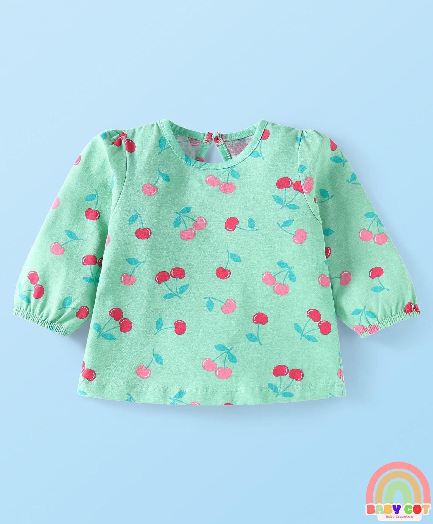 Cotton Knit Full Sleeves T-Shirts With Fruit & Polka Dot Print Pack of 5 - Multi Colour