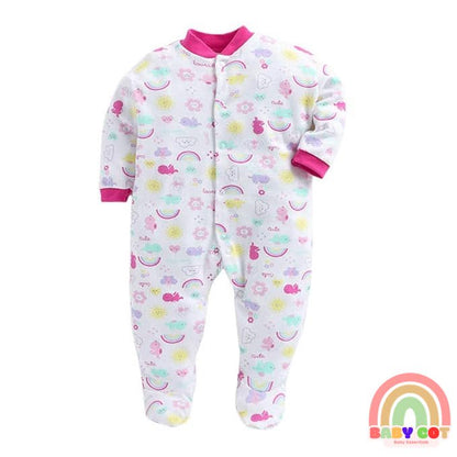 100% Cotton Pink Rompers Sleepsuits Jumpsuit Night Suits for Infants Newborn Baby Boys & Girls