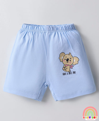 Single Jersey Knit Above Knee Length Shorts With Sea Life & Heart Print Pack Of 5 - Multicolour