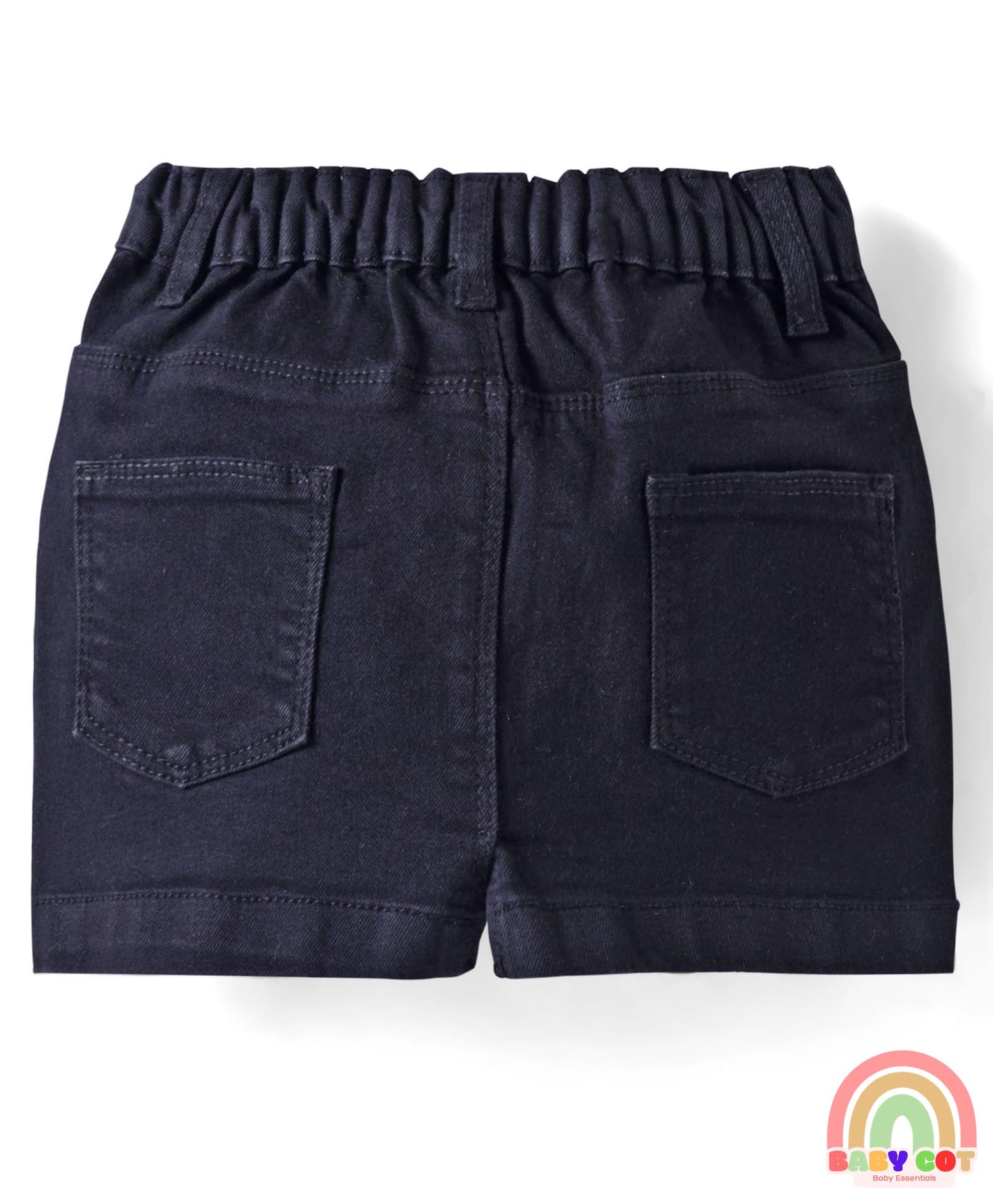 Mid Thigh Length Denim Skirt with Fruit Embroidery - Black