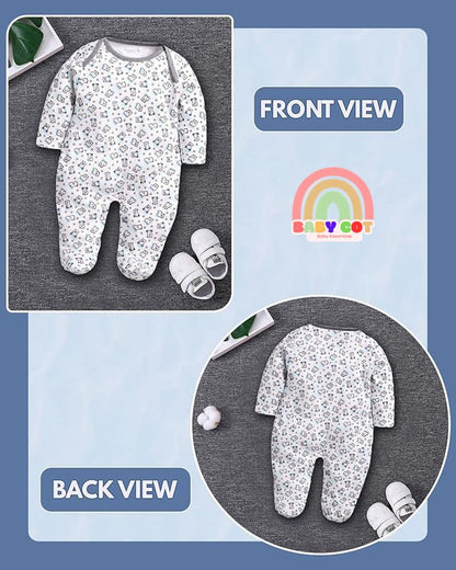 White Mellange 100% Pure Cotton Romper for Boys/Girls UNISEX