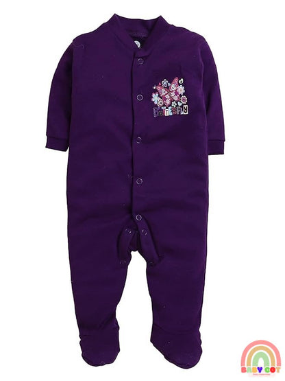 100% Cotton Purple Rompers Sleepsuits Jumpsuit Night Suits for Infants Newborn Baby Boys & Girls