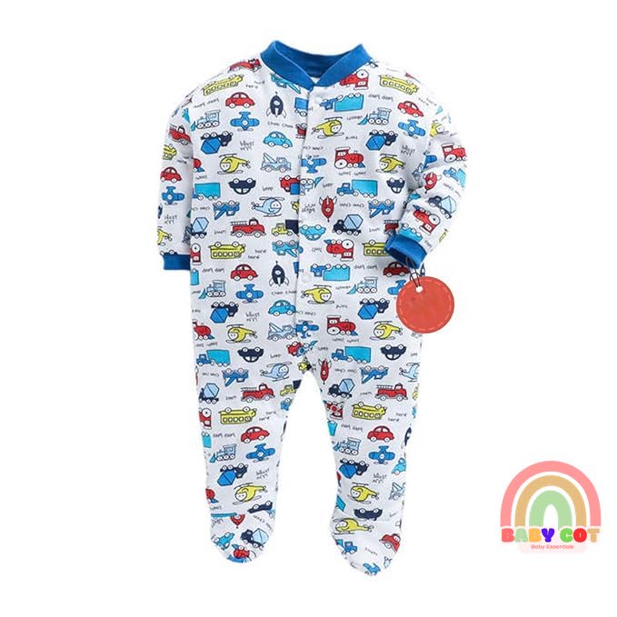 100% Cotton Blue Rompers Sleepsuits Jumpsuit Night Suits for Infants Newborn Baby Boys & Girls