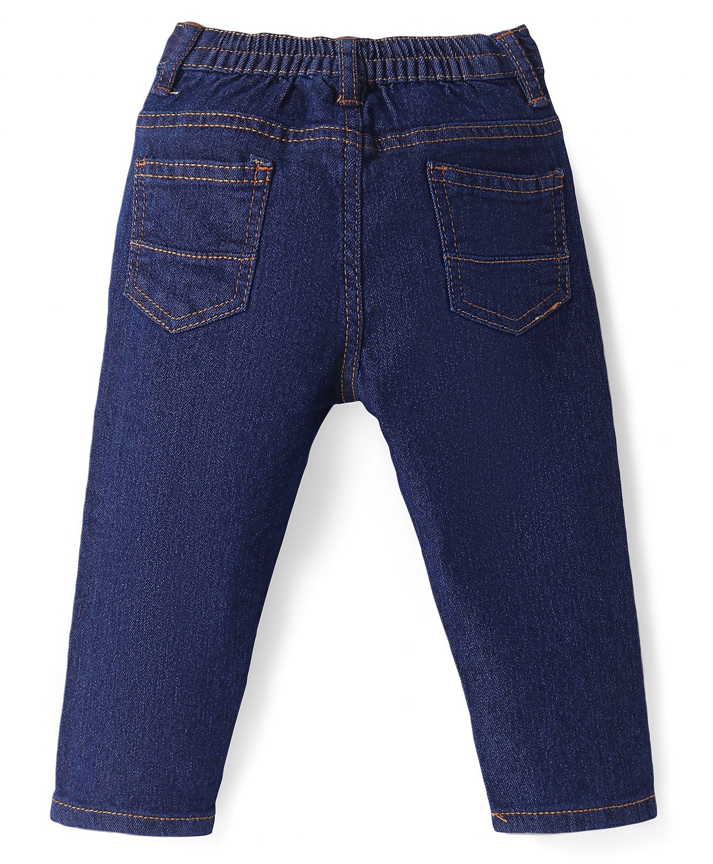 Full Length Washed Jeans with Stretch - Navy Blue