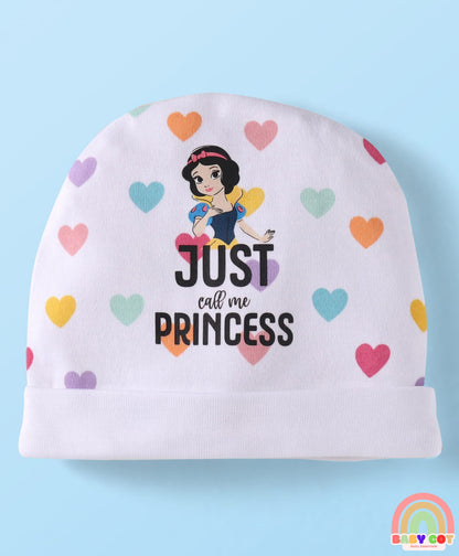 Interlock Knit Caps Mittens & Booties Set with Snow White Graphic - White