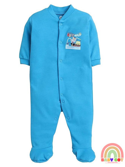 100% Cotton Turquoise Rompers Sleepsuits Jumpsuit Night Suits for Infants Newborn Baby Boys & Girls