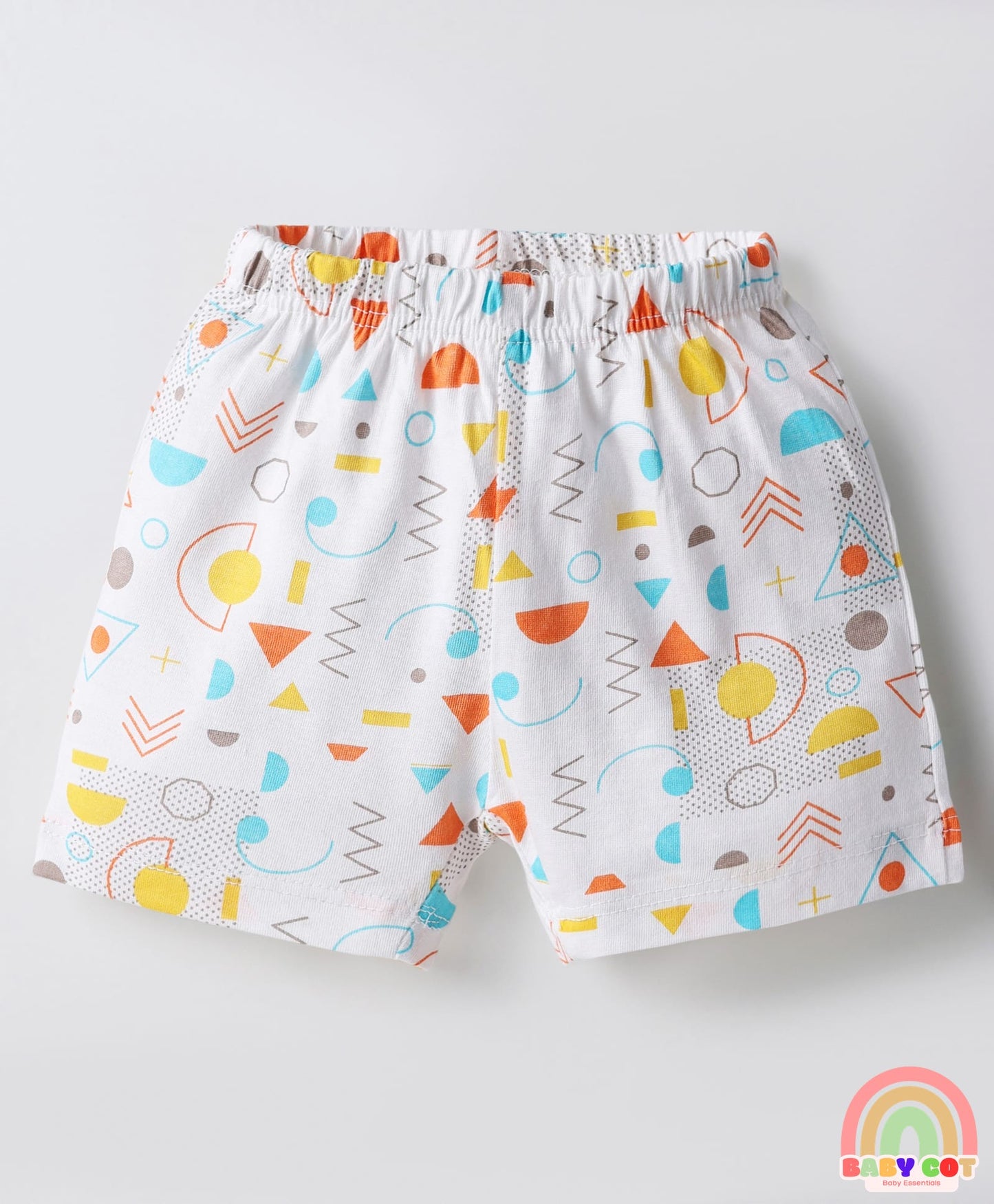 Single Jersey Knit Above Knee Length Shorts With Tropical & Geometric Shape Print Pack Of 5 - Multicolour