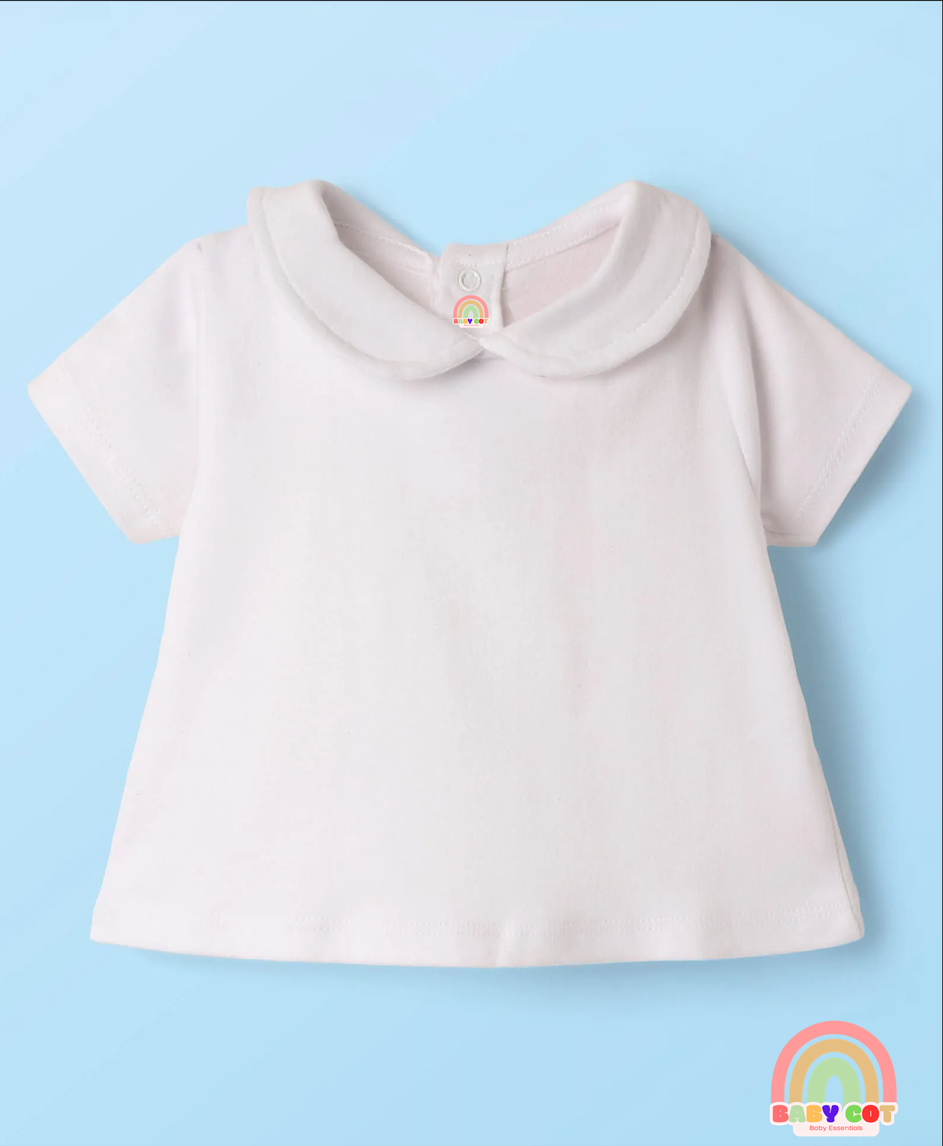 100% Cotton Knit Half Sleeves T-Shirt & Onesies with Hairband With Polka Dots - Red