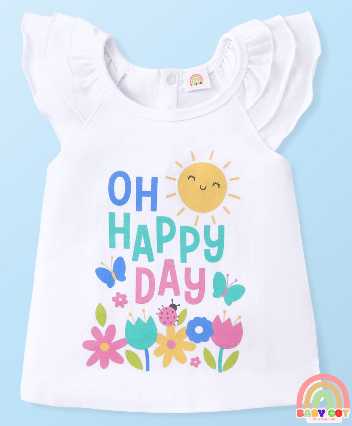 Single Jersey Sleeveless & Half Sleeves Tops with Shorts Set Floral Print - Multicolor