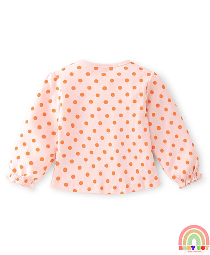 100% Cotton Knit with Eco-Jiva Finish Full Sleeves T-Shirts Polka Dots & Heart Print Pack of 3 - Multicolour