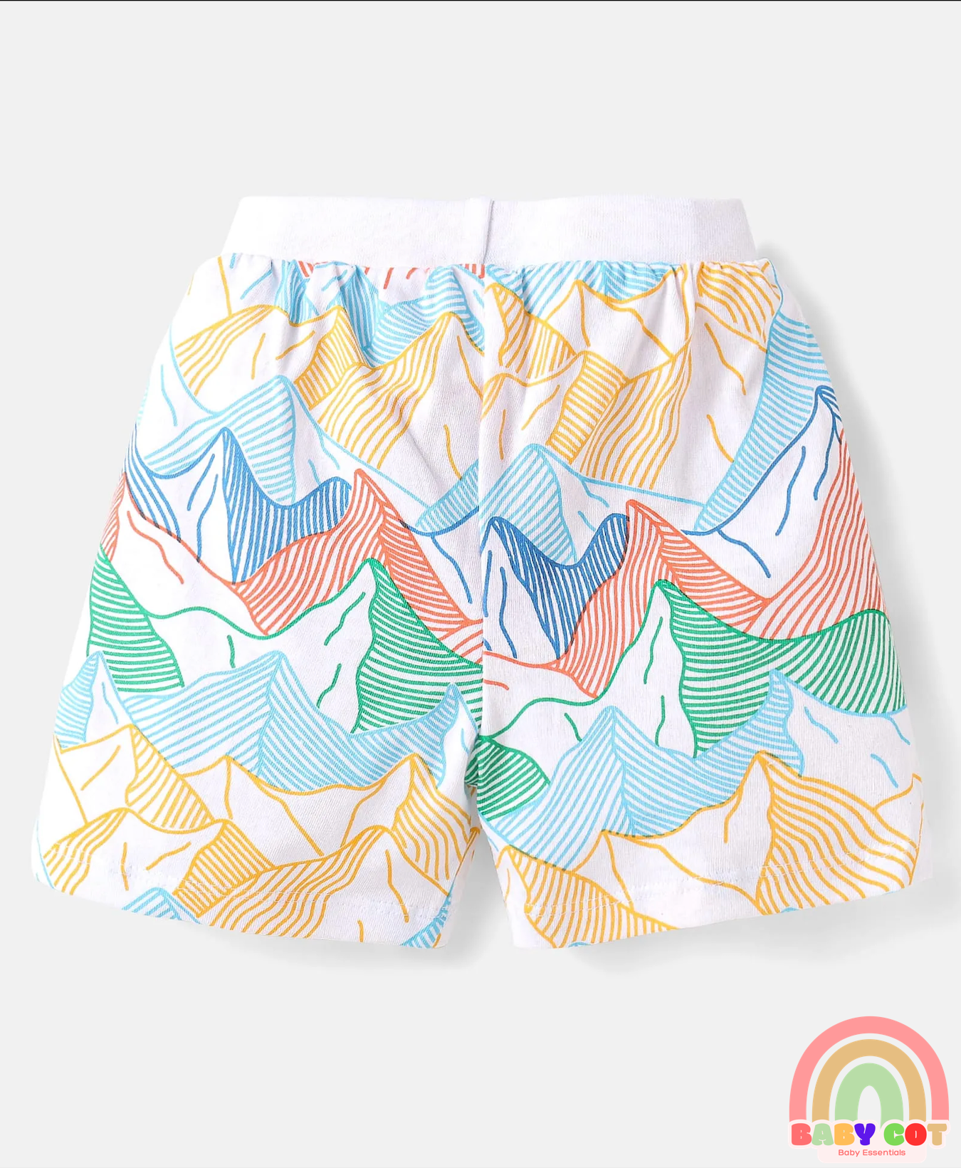 Single Jersey Knit Shorts with Explore Theme & Text Print Pack of 3 - Yellow Blue & White