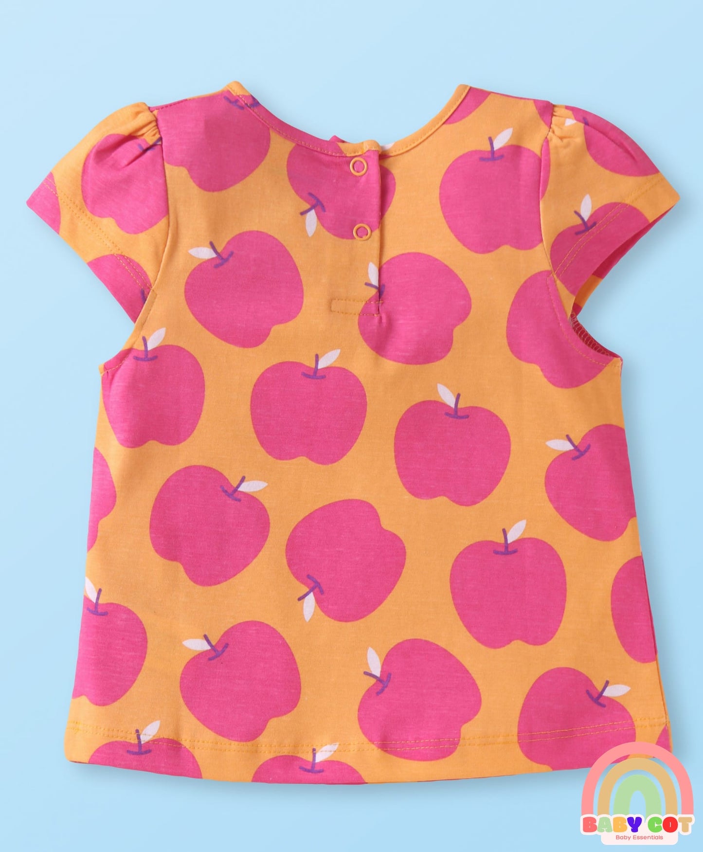 Cotton Knit Cap Sleeves T-Shirts with with Fruits Print Pack of 5 - Multicolor