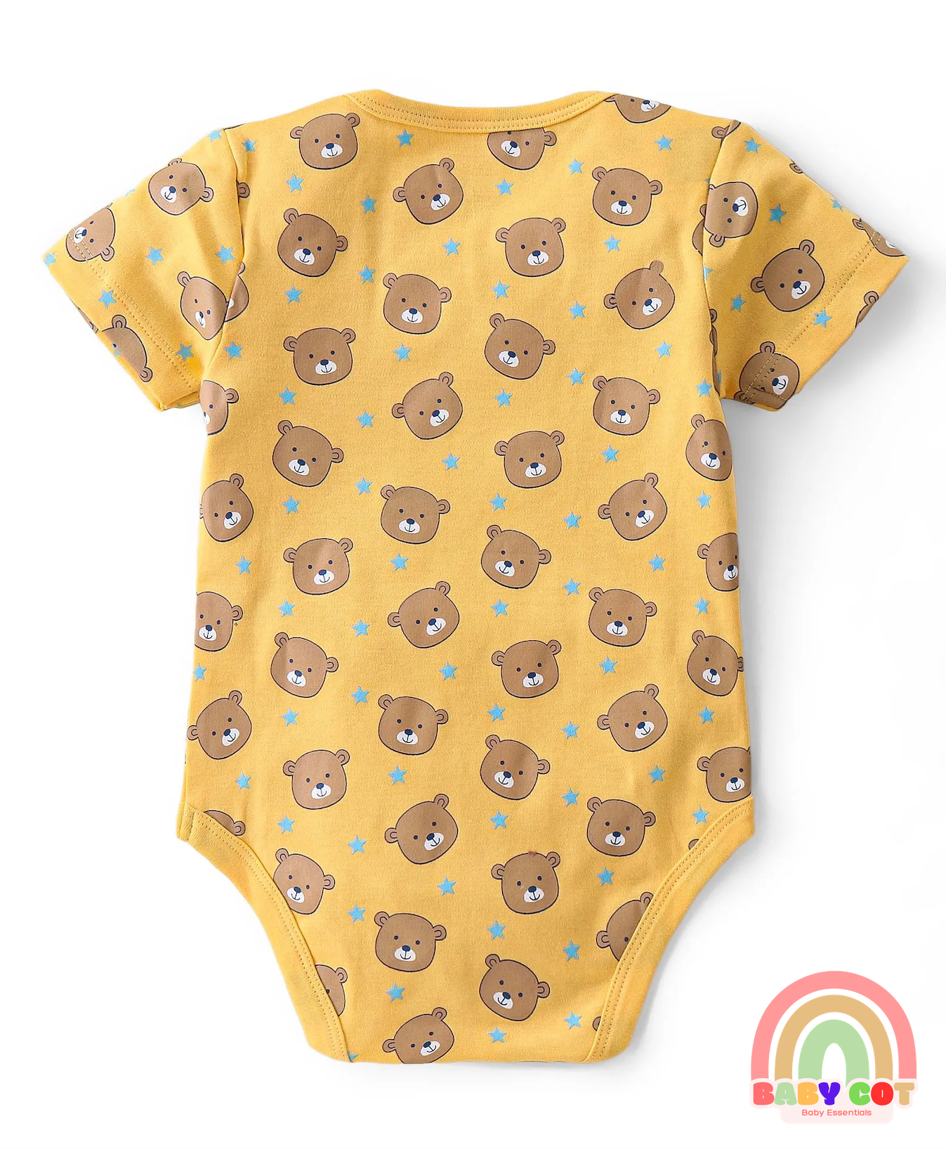 100% Cotton Knit Half Sleeves Onesies Bear Print Pack of 5 - Multicolour
