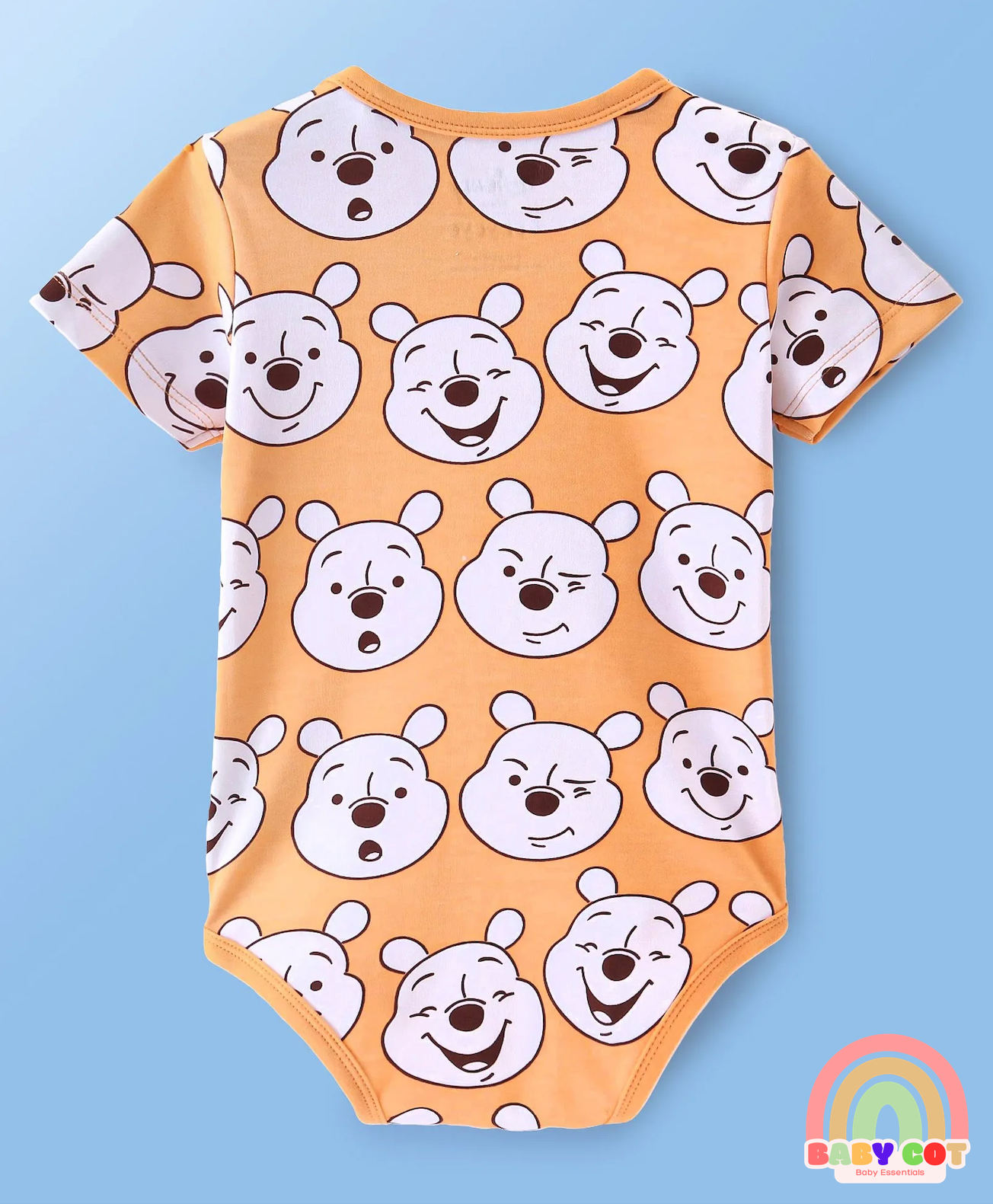 Interlock Knit Half Sleeves Onesies With Winnie The Pooh Print Pack of 2 - Orange & White