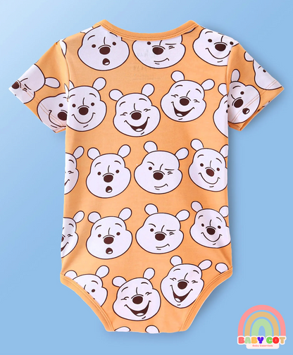 Interlock Knit Half Sleeves Onesies With Winnie The Pooh Print Pack of 2 - Orange & White