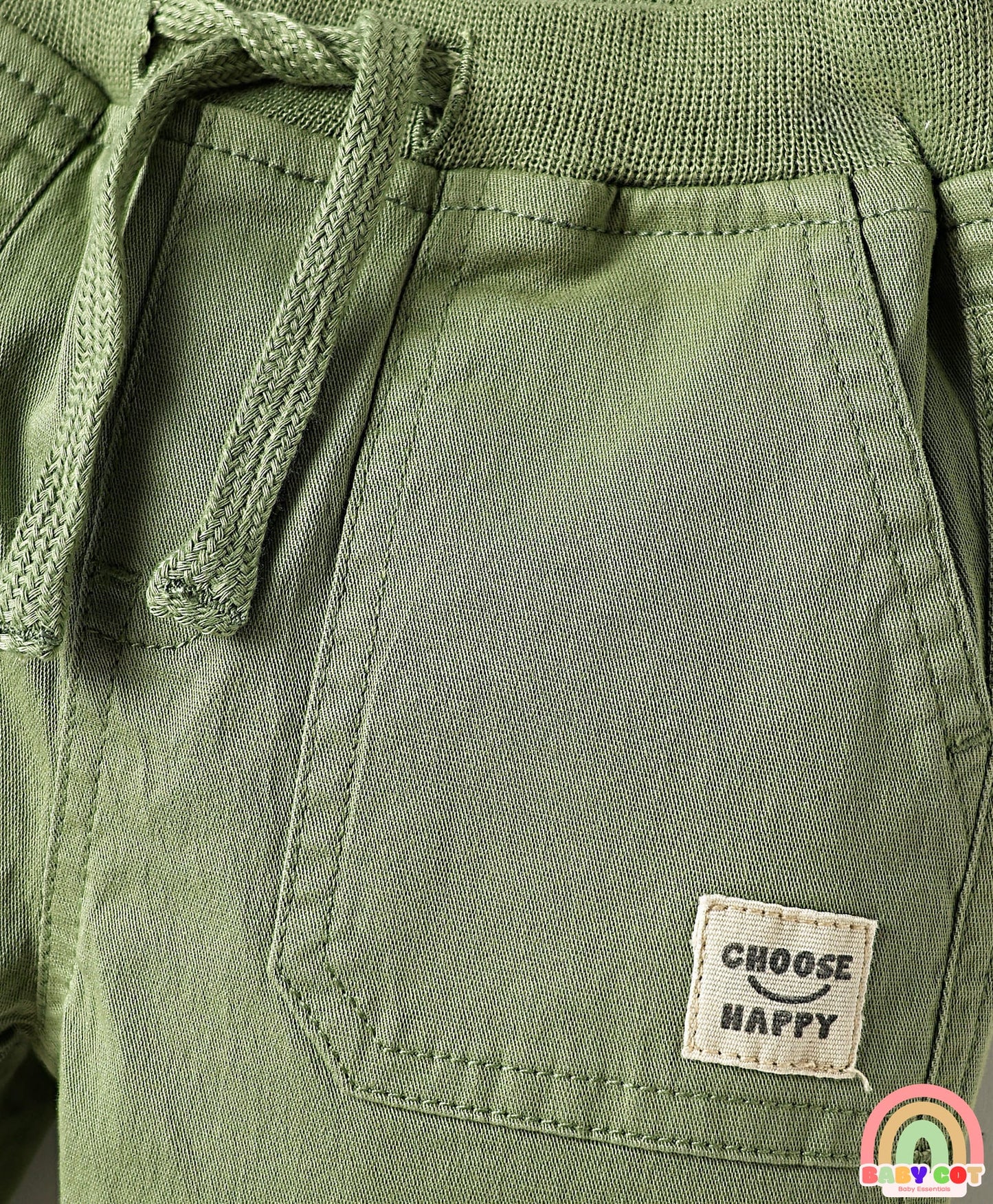 Twill Woven Full Length Solid Coloured Trousers With Stretch - Light Green