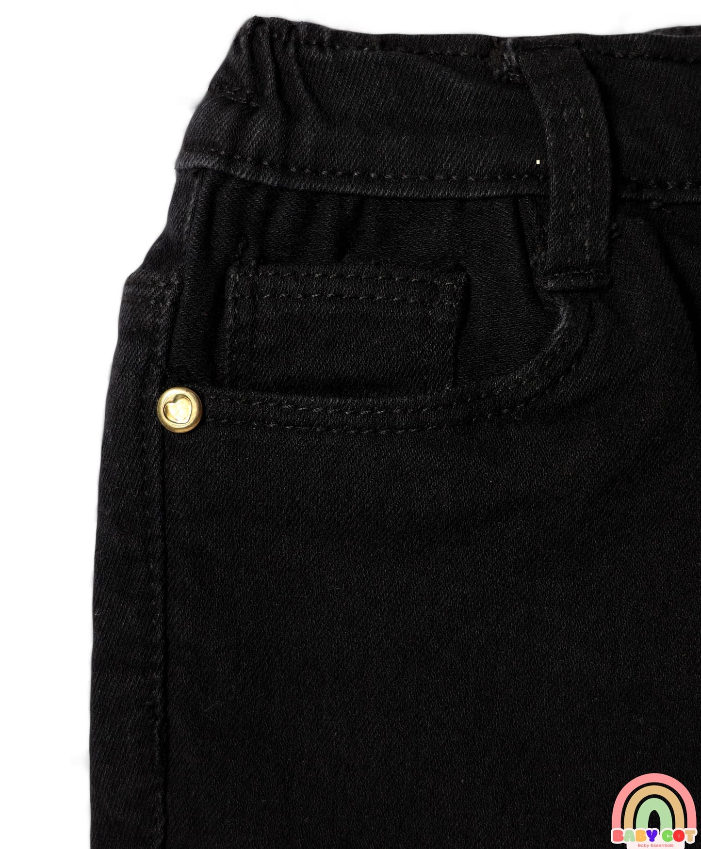 Denim Full Length Washed Jeans With Stretch - Black