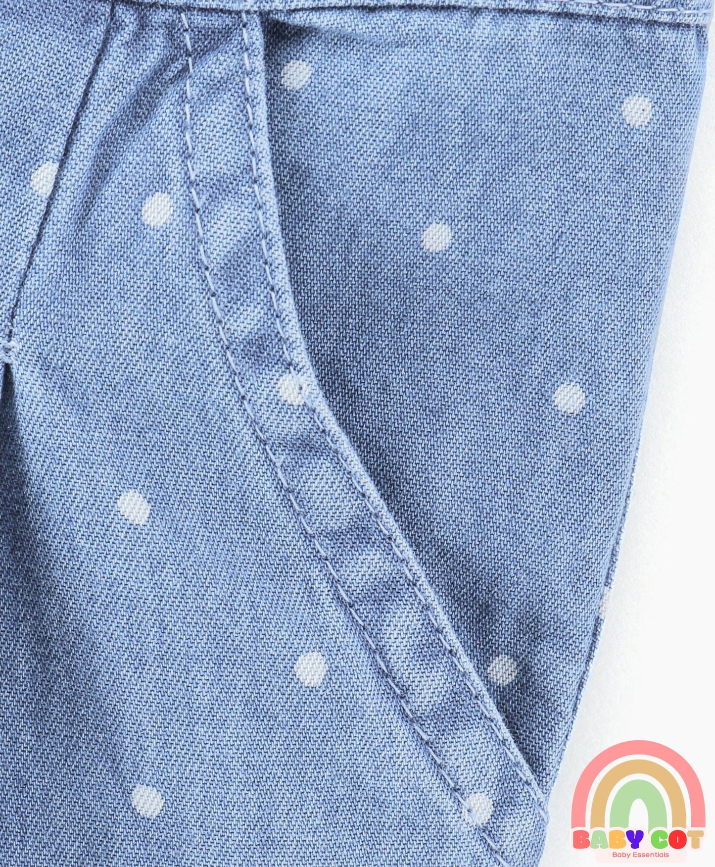 Denim Full Length Jeans Polka Dot Print - Blue