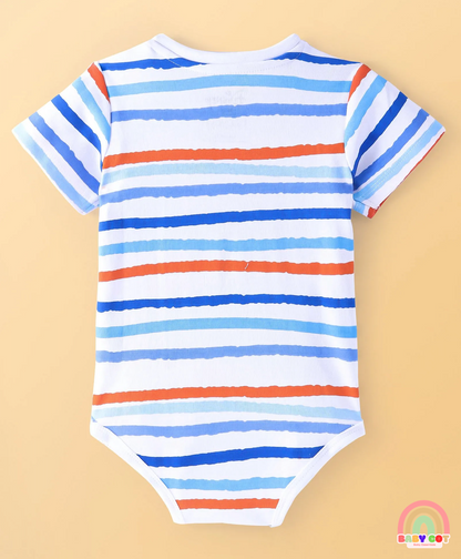 Interlock Knit Half Sleeves Onesies with Nemo Graphics Pack of 2 - Multicolour