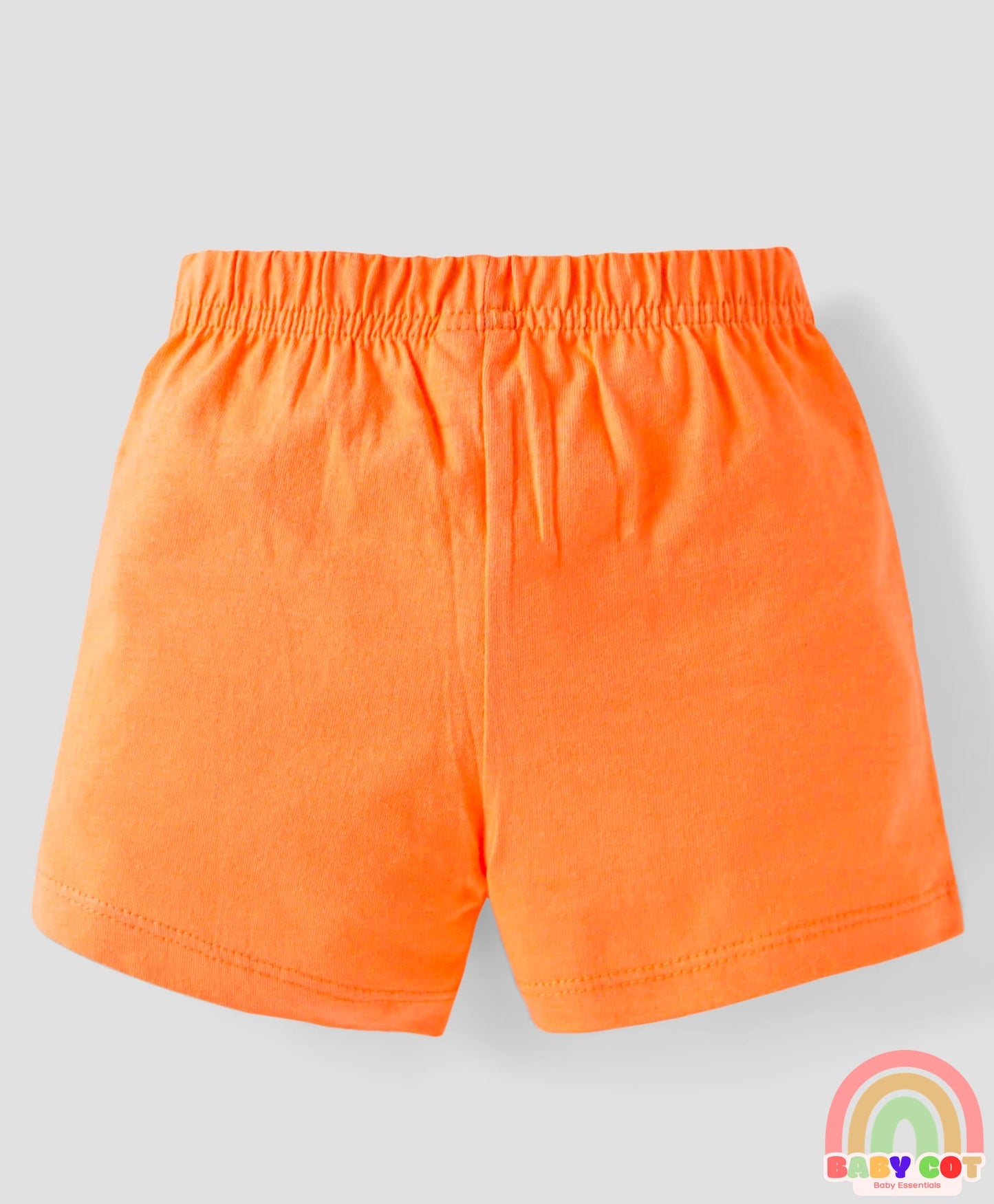 Cotton Knit Mid Thigh Shorts With Polka Dots & Birds Print with Bow Applique Pack of 3 - Blue Pink & Orange