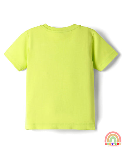Interlock Knit Half Sleeves T-Shirts with Text Print Pack of 2 - Red & Light Green