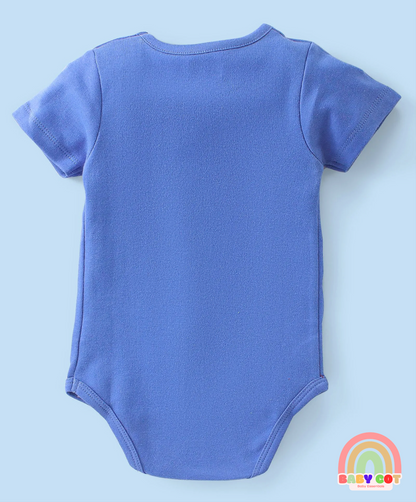 100% Cotton Half Sleeves Onesies With Text Print Pack of 3 - Green Yellow & Blue