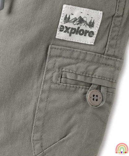 Twill Woven Full Length Solid Trouser With Stretch - Grey
