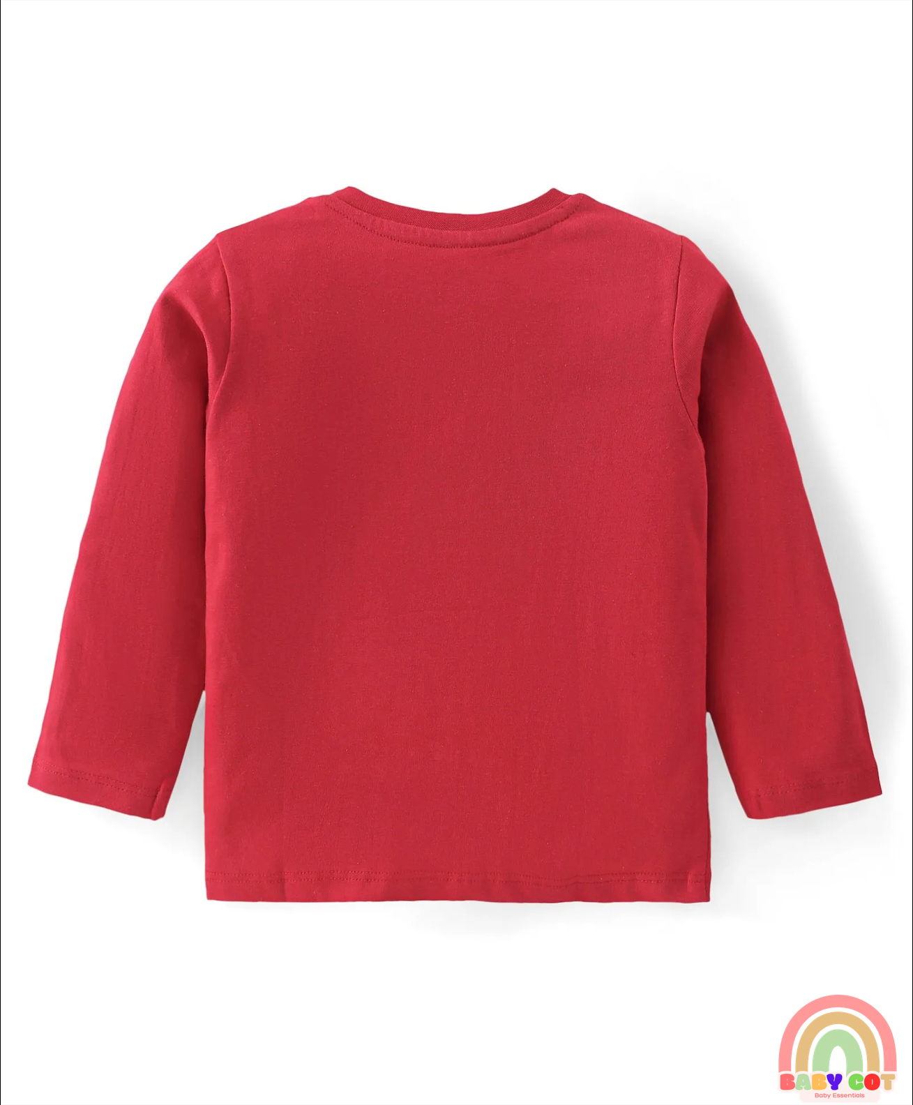 Cotton Knit Full Sleeves Striped Text & Bear Printed T-Shirts Pack of 3 - Red Yellow & Navy Blue