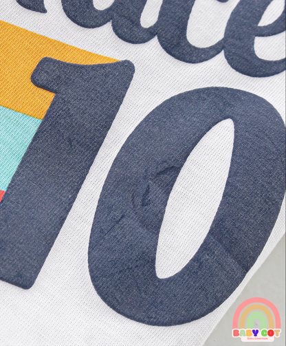 100% Cotton Knit Half Sleeves Polo T-Shirt with Text Graphics - White
